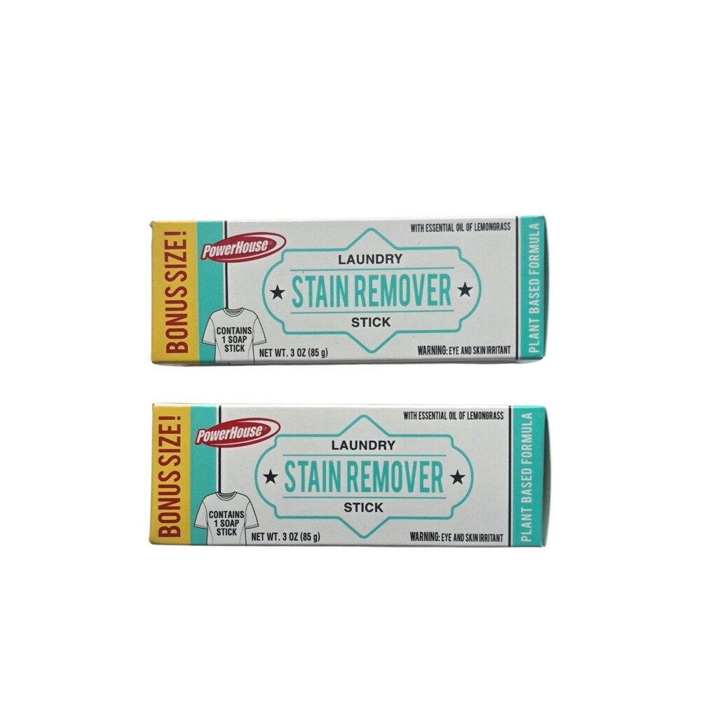 Powerhouse Laundry Stain Remover Soap Stick 3 oz Each ~2pk